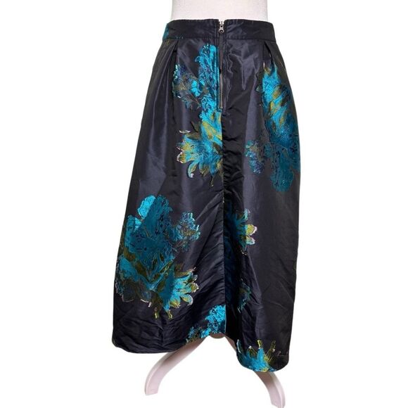 Maeve Ronette Jacquard‎ Midi Skirt Women’s Size 4 Anthropologie Floral Metallic - Picture 3 of 10